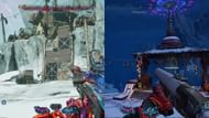 Start your ascent with the climbable wall and find the datapad on a bell shrine on top (Image via 2K)